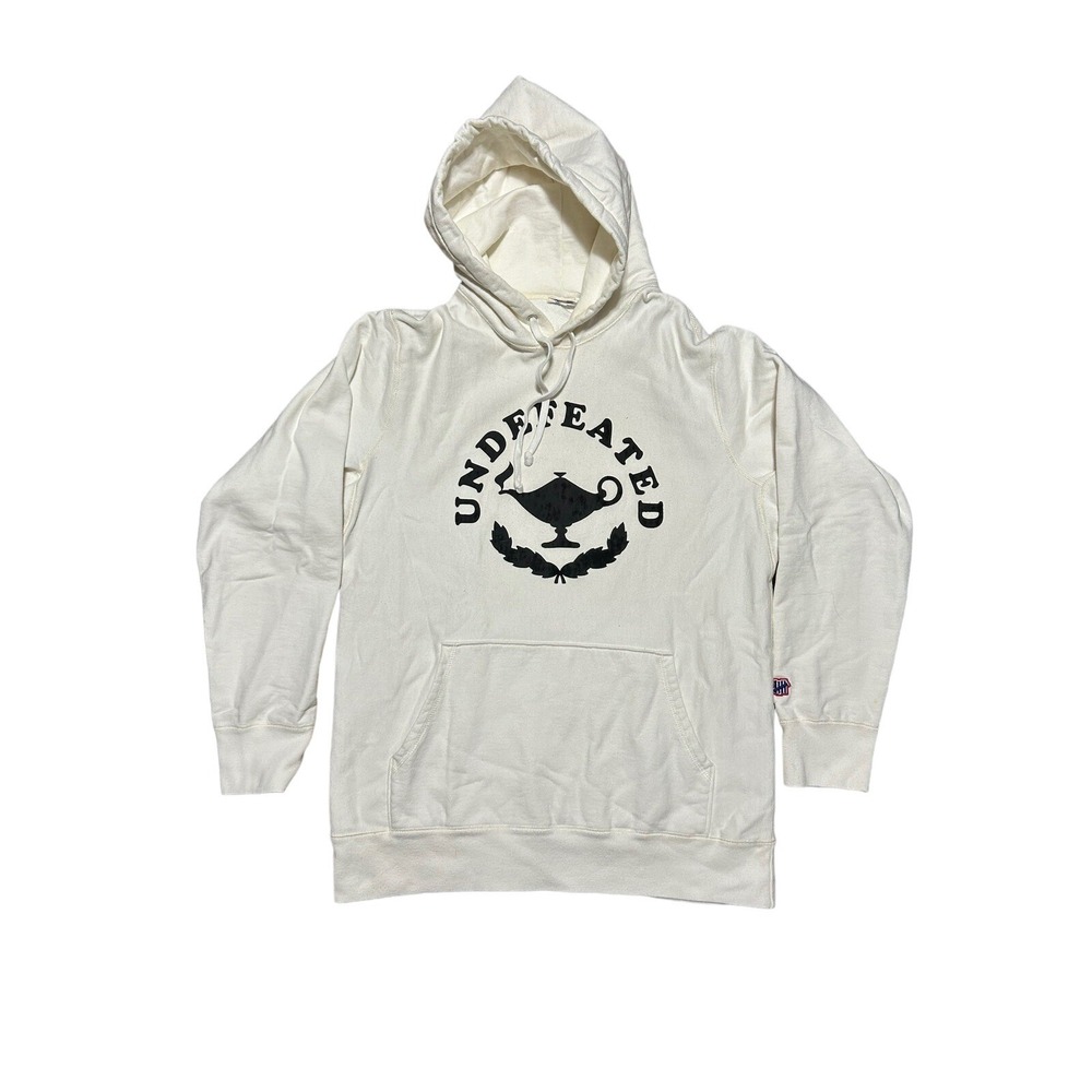 UNDEFEATED 2018 Lantern Hoodie Mens Medium White Heavyweight Fleece Pullover